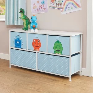 Fashion Kids Dinosaur 5 Drawer Storage Chest Kids Kid’s Furniture