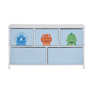 Fashion Kids Dinosaur 5 Drawer Storage Chest Kids Kid’s Furniture