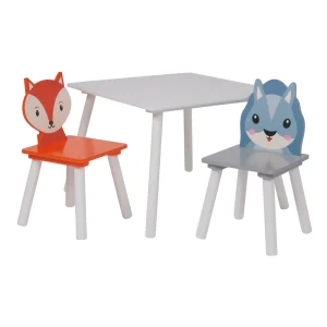 New Kid’s Fox and Squirrel Table and Two Chairs Set Kids Kid’s Furniture