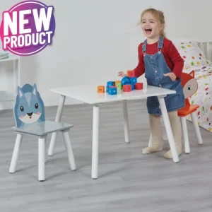 New Kid’s Fox and Squirrel Table and Two Chairs Set Kids Kid’s Furniture