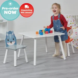 New Kid’s Fox and Squirrel Table and Two Chairs Set Kids Kid’s Furniture