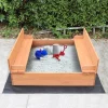 Hot Kids Sandpit With Seating and Cover Outdoor Garden Toys