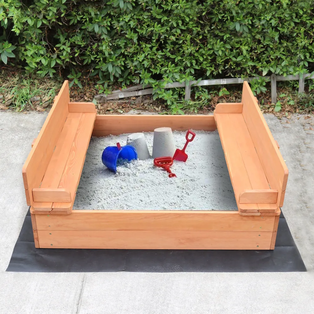 kids_sandpit_with_seating_0.webp Hot Kids Sandpit With Seating and Cover Outdoor Garden Toys