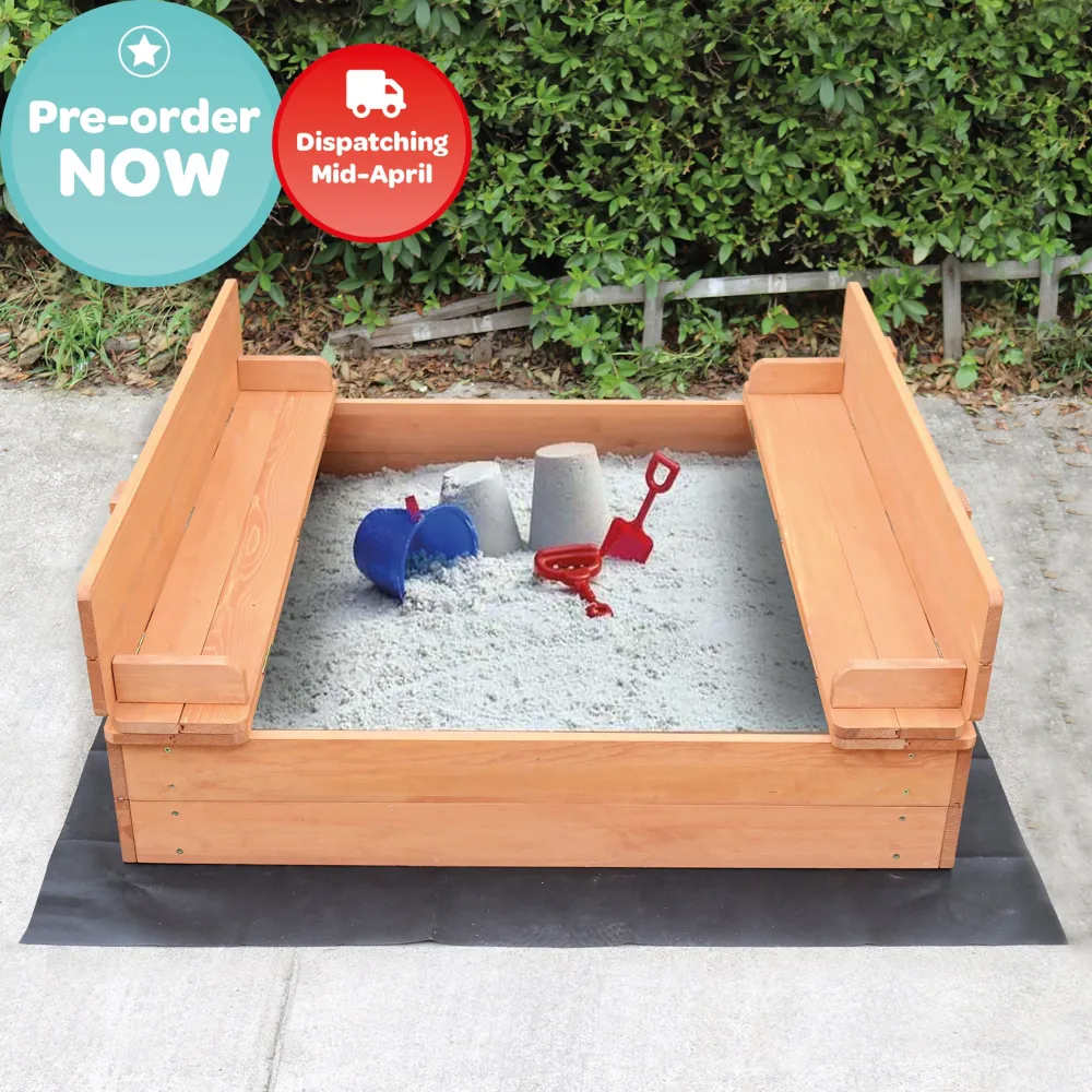 kids_sandpit_with_seating_10.webp Hot Kids Sandpit With Seating and Cover Outdoor Garden Toys