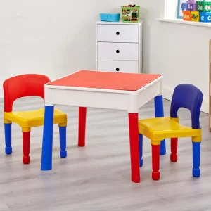 Hot Kids Square 5-in-1 Activity Table and 2 Chairs Kids Kid’s Furniture
