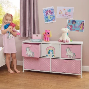 New Kids Unicorn 5 Drawer Storage Chest Kids Kid’s Furniture