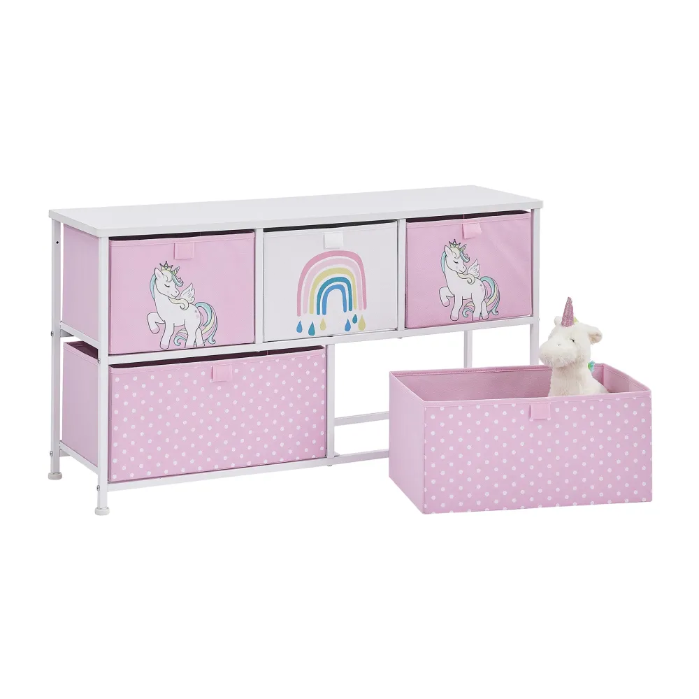 kids_unicorn__drawer_stor_3.webp New Kids Unicorn 5 Drawer Storage Chest Kids Kid’s Furniture
