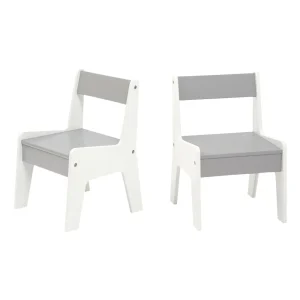Outlet Kids White and Grey Bookshelf Table and Chair Set Kids Kid’s Furniture