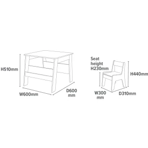Outlet Kids White and Grey Bookshelf Table and Chair Set Kids Kid’s Furniture