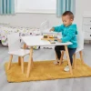 Outlet Kids White and Pinewood Table and Chair Set Kids Kid’s Furniture
