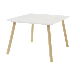 Outlet Kids White and Pinewood Table and Chair Set Kids Kid’s Furniture