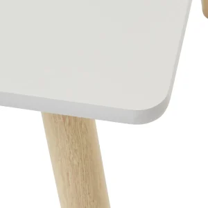 Outlet Kids White and Pinewood Table and Chair Set Kids Kid’s Furniture