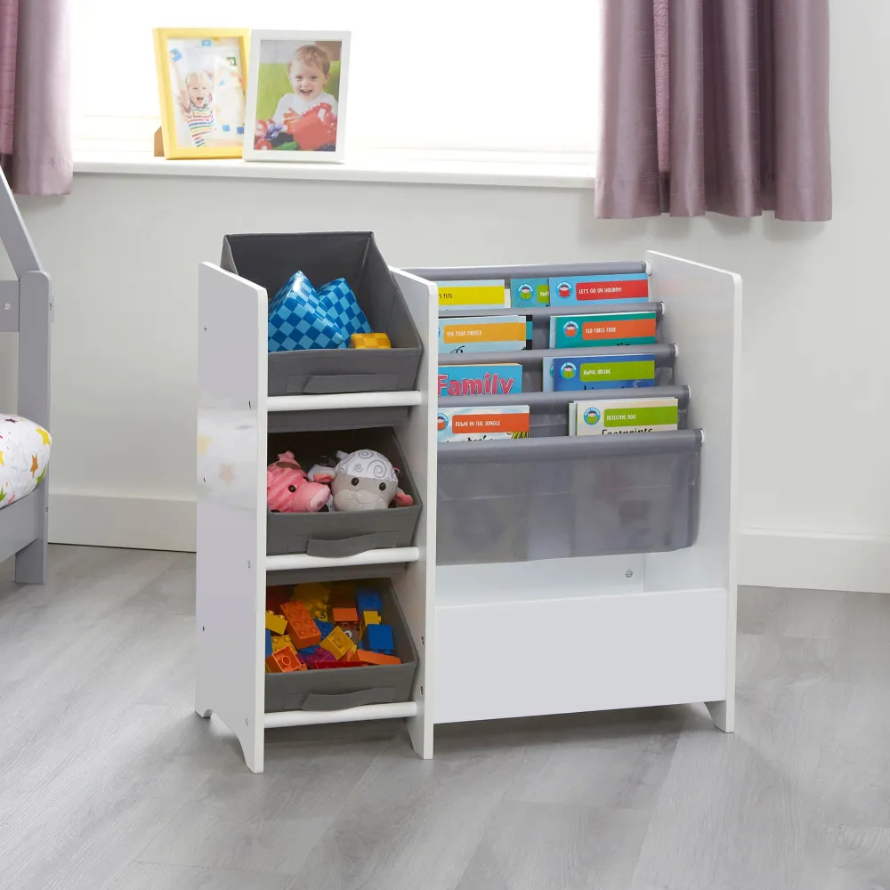 kids_white_display_unit_w_2.webp New Kids White Display Unit With Fabric Storage Boxes Kids Kid’s Furniture