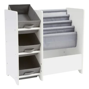 New Kids White Display Unit With Fabric Storage Boxes Kids Kid’s Furniture