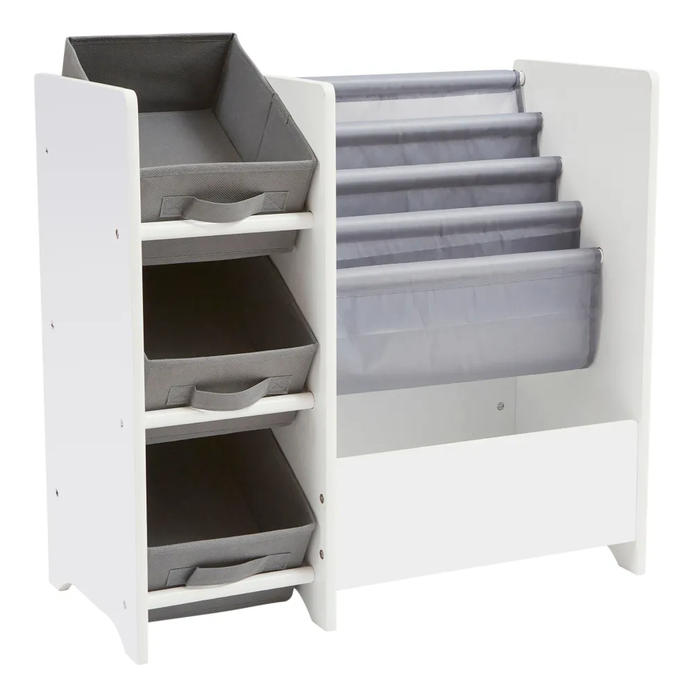 kids_white_display_unit_w_4.webp New Kids White Display Unit With Fabric Storage Boxes Kids Kid’s Furniture