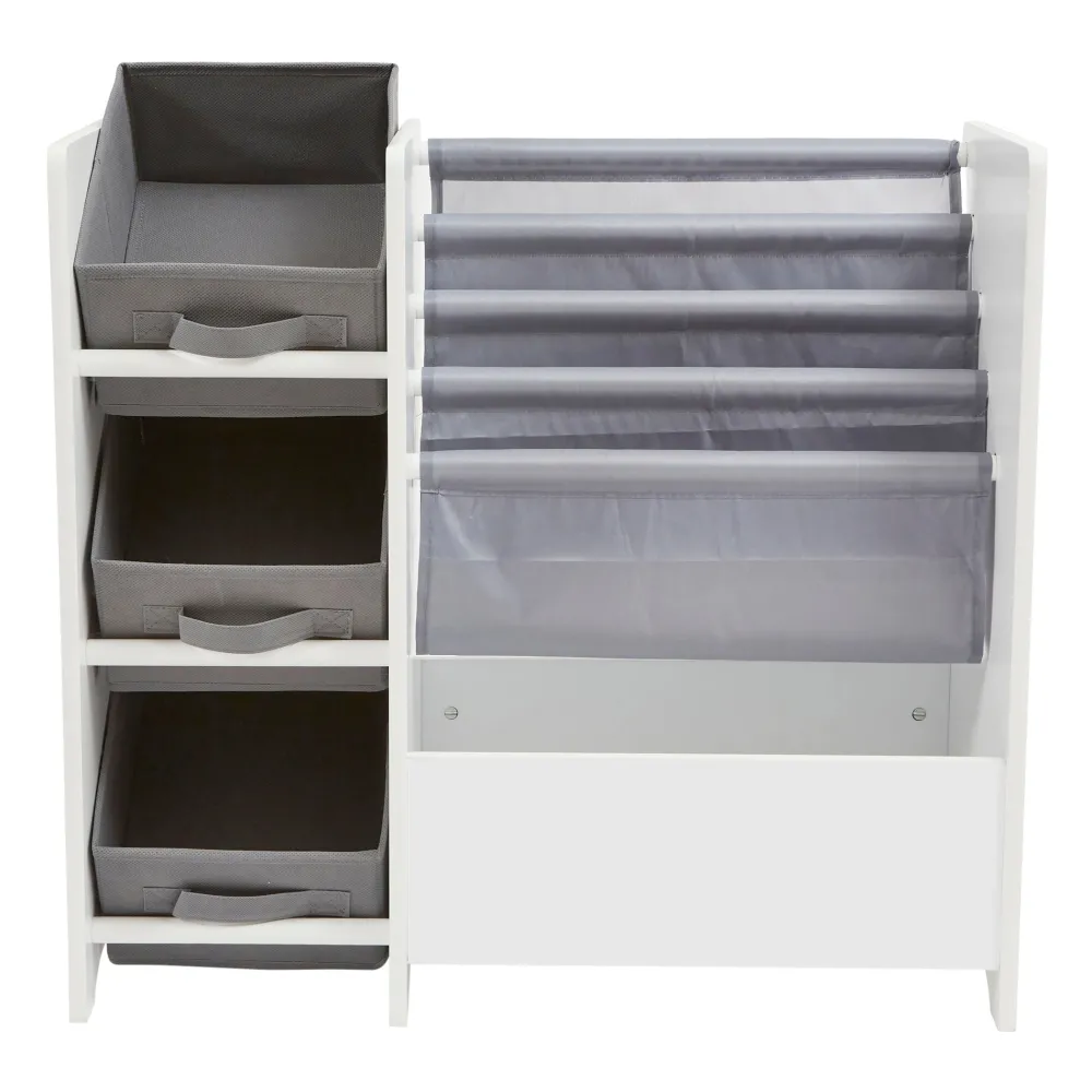 kids_white_display_unit_w_6.webp New Kids White Display Unit With Fabric Storage Boxes Kids Kid’s Furniture