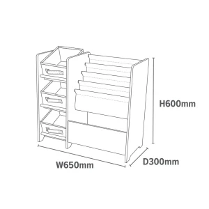 New Kids White Display Unit With Fabric Storage Boxes Kids Kid’s Furniture