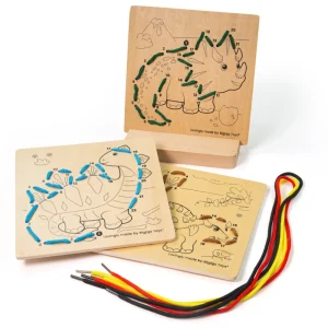 New Lacing by Numbers – Dinosaur Kids Wooden Puzzles And Activity Toys | Kids Learning Numbers And Letter
