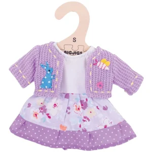 Fashion Lilac Dress and Cardigan (for Size Small Doll) Soft Rag Dolls | Soft Toys