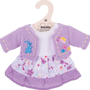 Online Lilac Dress and Cardigan (for Size Medium Doll) Soft Rag Dolls | Soft Toys
