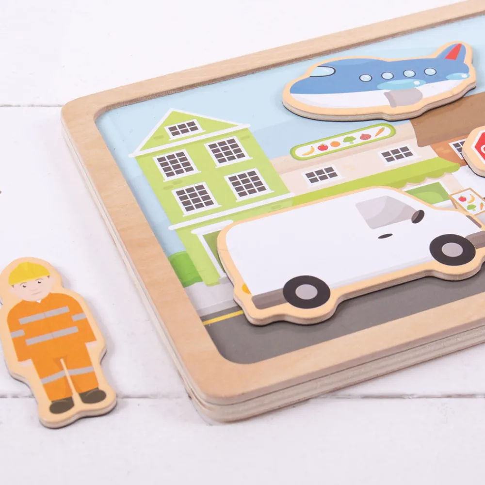 magnetic_board__city_2.webp Clearance Magnetic Board – City Wooden Puzzles And Activity Toys | Activity Toys & Games