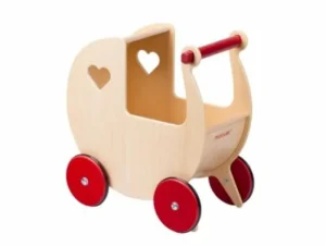 Clearance Dolls Pram Natural Birch Veneer Traditional Wooden Toys | Prams & Cradles