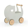 Outlet Wooden Dolls Pram Off-White Traditional Wooden Toys | Prams & Cradles