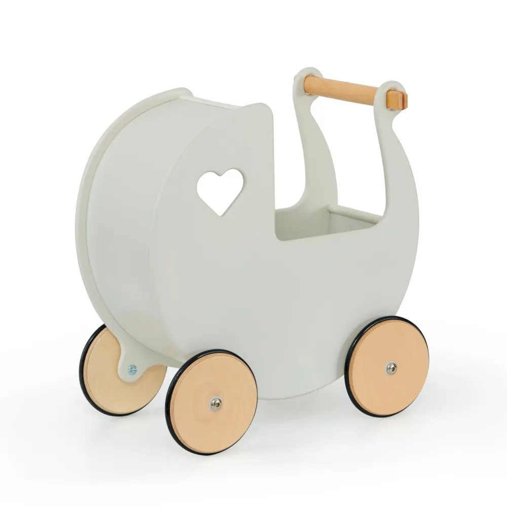 moover_wooden_dolls_pram__0.webp Outlet Wooden Dolls Pram Off-White Traditional Wooden Toys | Prams & Cradles