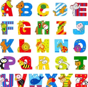 Outlet Painted Wooden Letters Kids Kids Room Accessories | Kids Learning Numbers And Letter