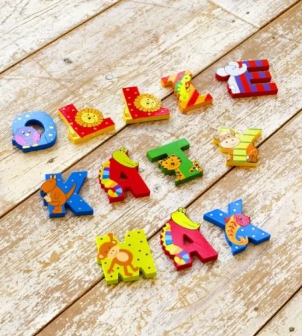 Outlet Painted Wooden Letters Kids Kids Room Accessories | Kids Learning Numbers And Letter