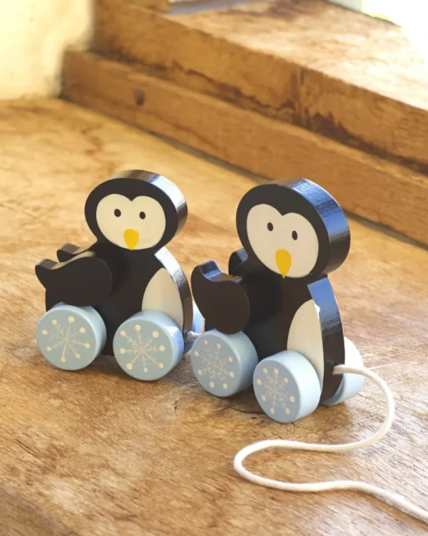 Fashion Wooden Pull Along Penguins Traditional Wooden Toys | Wooden Push And Pull Along Toys