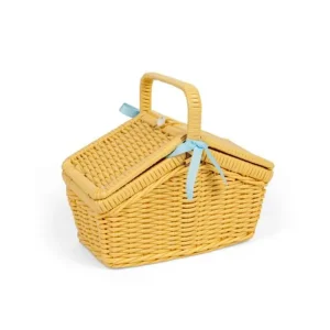 Clearance Picnic Set in Yellow Basket Wooden Toy Food Sets | Pretend Play Kitchens