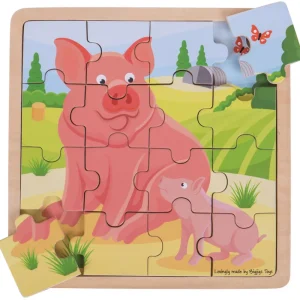 Sale Pig & Piglet Puzzle Wooden Puzzles And Activity Toys | Children's Wooden Puzzles