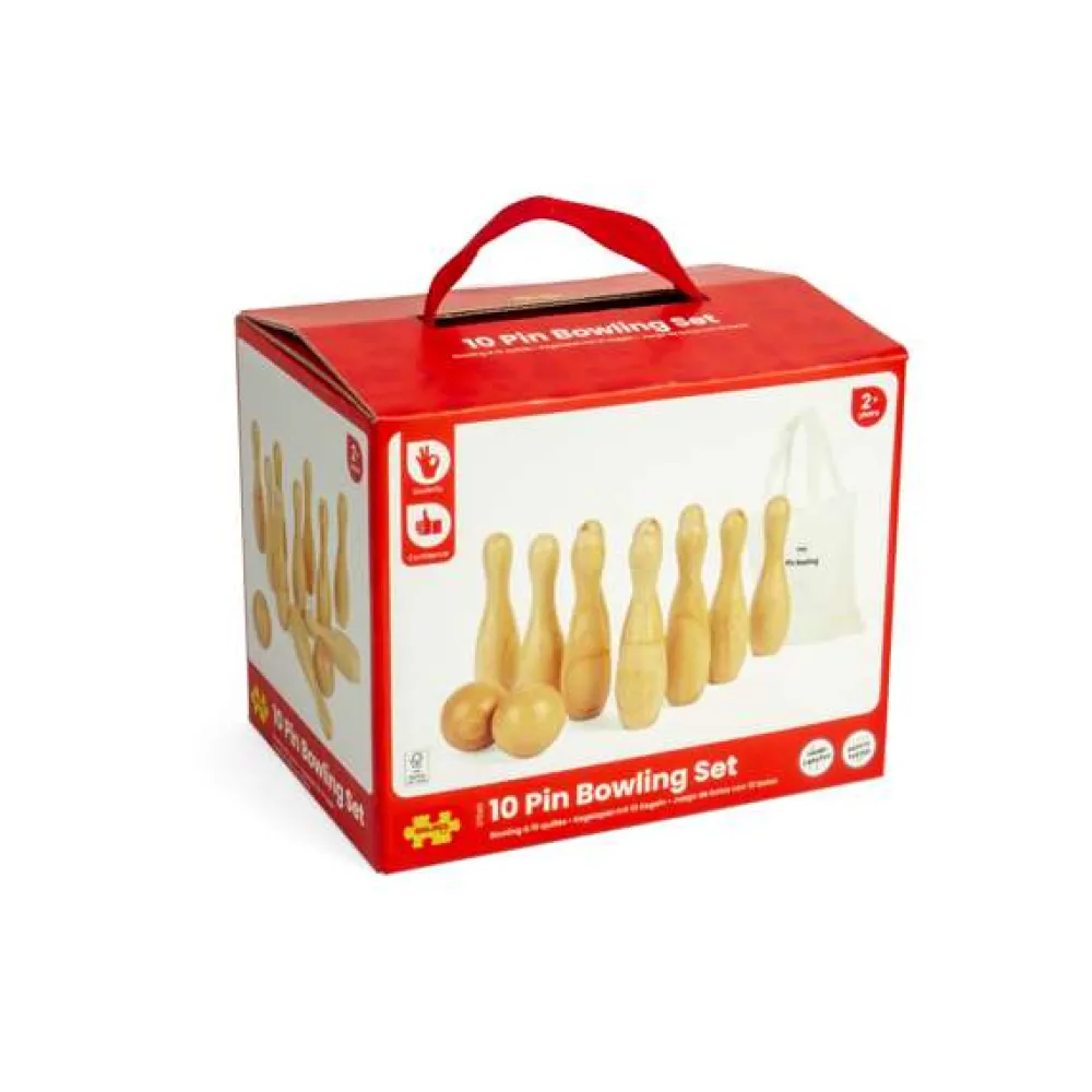 pin_bowling_set_3.webp Outlet 10 Pin Bowling Set Activity Toys & Games | Traditional Wooden Games