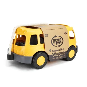 Online Pull Along School Bus Wagon Wooden Toy Cars For Children