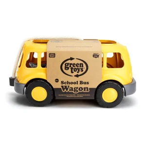 Online Pull Along School Bus Wagon Wooden Toy Cars For Children