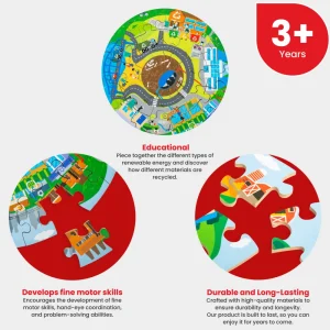 Fashion Recycling Circular Floor Puzzle (50pc) Wooden Puzzles And Activity Toys | Children's Wooden Puzzles