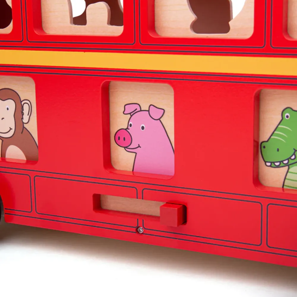 red_bus_sorter_4.webp Fashion Red Bus Sorter Wooden Animal Toys | Traditional Wooden Toys