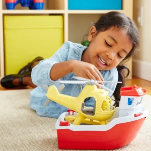 Sale Rescue Boat with Helicopter Bath Toys | Gifts For 3 Year Olds