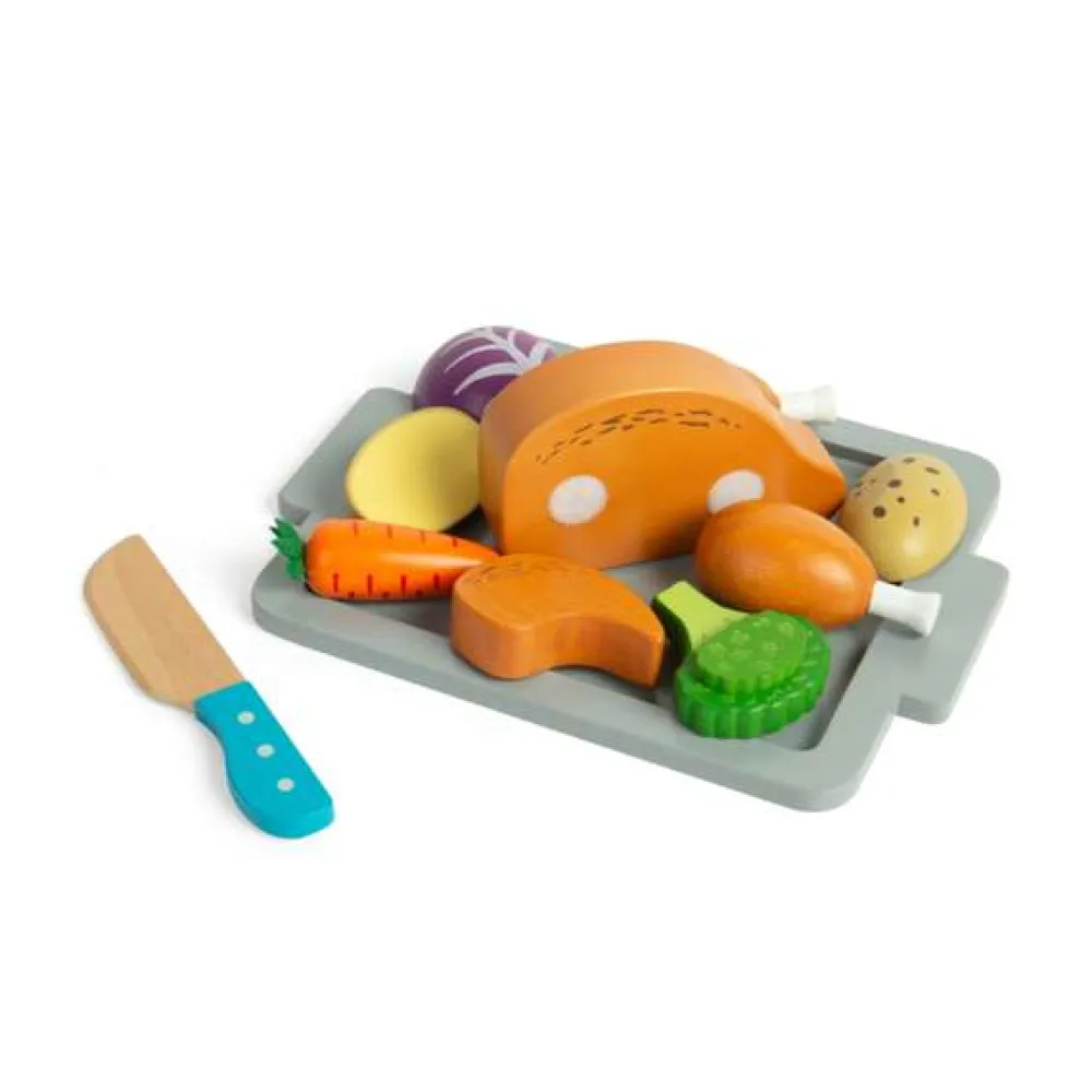 roast_dinner_set_2.webp Fashion Roast Dinner Set Wooden Toy Food Sets | Shopping Role Play