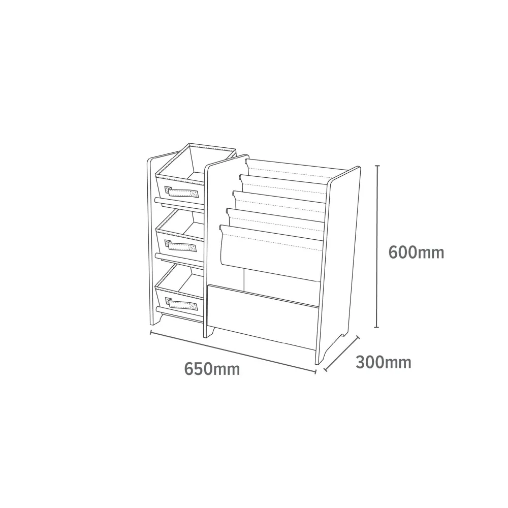 safari_book_display_unit__5.webp Clearance Safari Book Display Unit with Fabric Storage Boxes Kids Kid’s Furniture