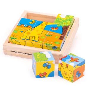 Discount Safari Cube Puzzle Wooden Puzzles And Activity Toys | Children's Wooden Puzzles