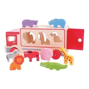 Fashion Safari Sorting Lorry Wooden Animal Toys | Traditional Wooden Toys