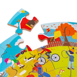 Hot Seasonal Circular Floor Puzzle Wooden Puzzles And Activity Toys | Children's Wooden Puzzles
