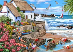 Outlet Seaspray Cottages – 1000 Piece Jigsaw Puzzle Children's Wooden Puzzles