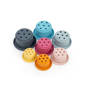 New Silicone Stacking Cups Wooden Puzzles And Activity Toys | Traditional Wooden Toys