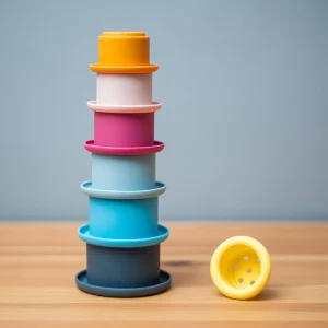 New Silicone Stacking Cups Wooden Puzzles And Activity Toys | Traditional Wooden Toys