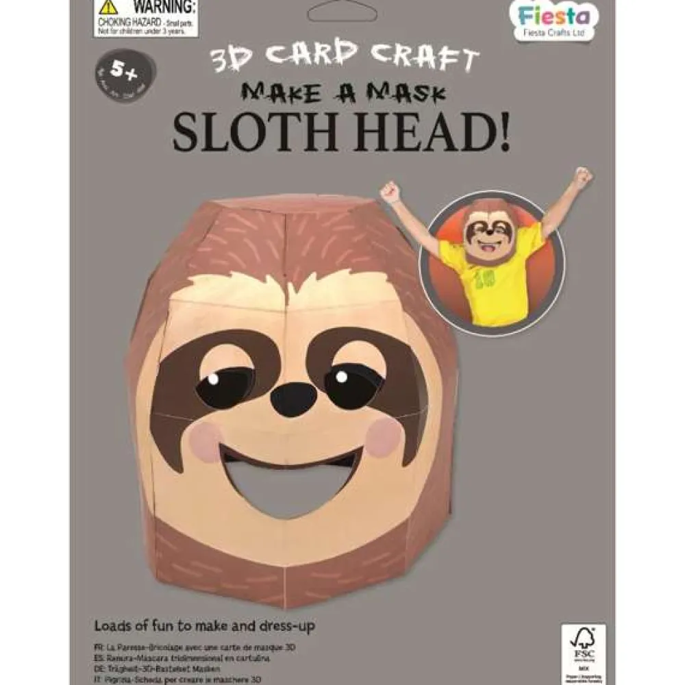 sloth_d_mask_card_craft_k_0.webp Clearance Sloth 3D Mask Card Craft Kit Kids Arts And Crafts Sets For Kids