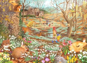 Fashion Snowdrop Walk – BIG 500 Piece Jigsaw Puzzle Children's Wooden Puzzles