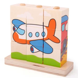 Fashion Stacking Blocks (Transport) Wooden Puzzles And Activity Toys | Traditional Wooden Toys